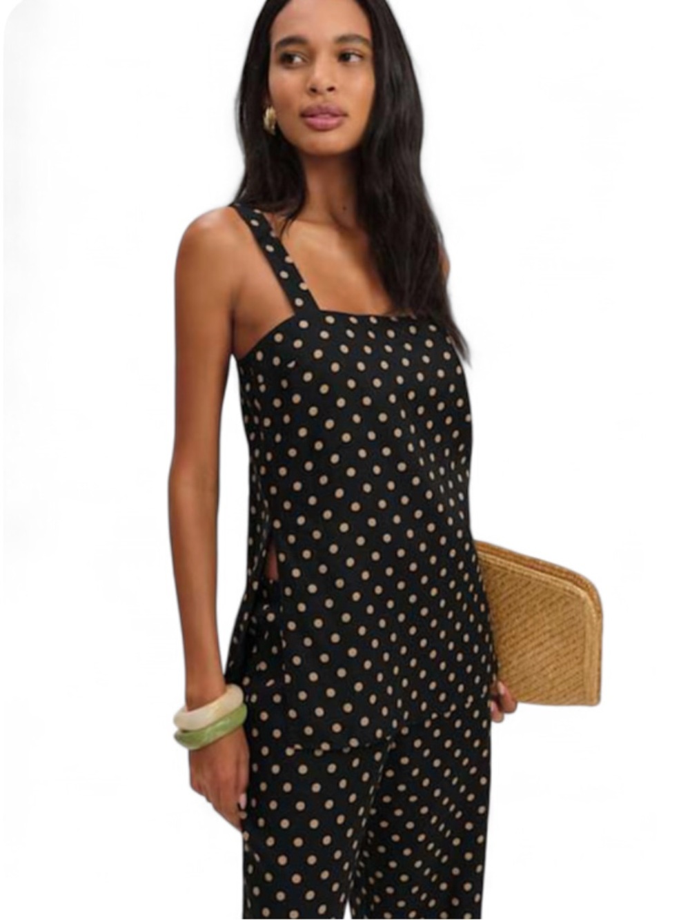 NWT Reformation Kristen Linen Ritz Dot Two Piece Set Size XS